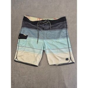 Rip Curl Surf Craft Mens Blue Striped Board Shorts Swim Trunks Size 34